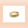 Anel Bicolor com 11 DIAMANTES em OURO 19,2kl