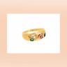 Anel com 4 DIAMANTES 2 SAFIRAS e 1 ESMERALDA em OURO 19,2kl