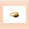 Anel Chuveiro com 16 DIAMANTES e 3 SAFIRAS em OURO 19,2kl