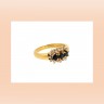 Anel Chuveiro com 16 DIAMANTES e 3 SAFIRAS em OURO 19,2kl
