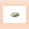 Anel ANTIGO com 7 ESMERALDAS e 12 DIAMANTES em OURO 19,2kl