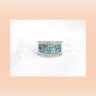 Anel com 22 DIAMANTES e 31 AGUA MARINHA em OURO 19,2kl