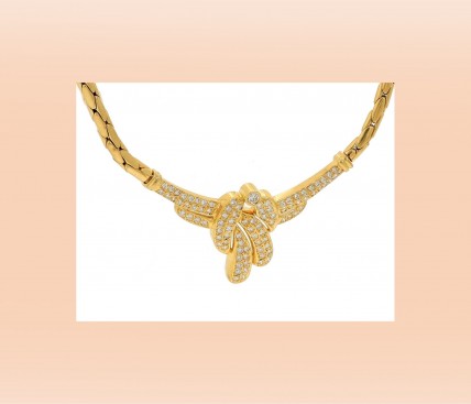 Gargantilha com 90 DIAMANTES em OURO 19,2kl