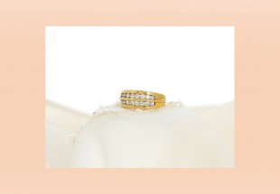 Anel com 16 DIAMANTE em OURO 19,2kl
