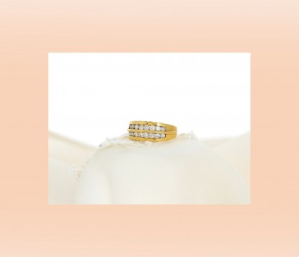 Anel com 16 DIAMANTE em OURO 19,2kl