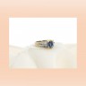 Anel Bicolor com SAFIRA e 28 DIAMANTES em OURO 18kl