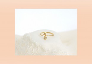 Anel com 2 DIAMANTES em OURO de 18kl