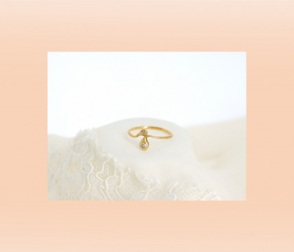 Anel com 2 DIAMANTES em OURO de 18kl