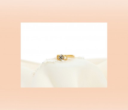 Anel ANTIGO com 4 DIAMANTES em OURO 19,2kl