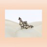 Alfinete de Peito ANTIGO com 4 DIAMANTE, em OURO 19,2kl e PRATA