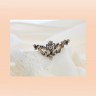 Alfinete de Peito ANTIGO com 4 DIAMANTE, em OURO 19,2kl e PRATA