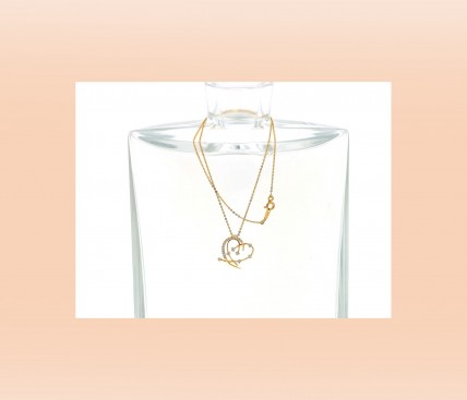 Fio com Pendente com 22 DIAMANTES em OURO 18kl