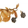 Brincos ANTIGOS com 14 DIAMANTES em OURO 19,2 kl e PRATA