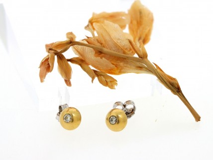 Brincos com 2 DIAMANTES em OURO 19,2 kl