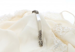 Pulseira ANTIGA com chapa em PRATA 833