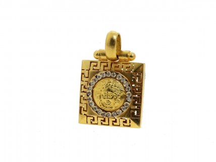 Medalha com 24 DIAMANTES em OURO 19,2kl ( MODELO VERSACE)