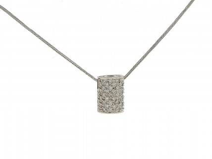 Fio com Pendente com 57 DIAMANTES em OURO 19,2 kl