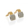 Brincos bicolor com 40 DIAMANTES em OURO 19,2 kl