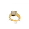 Anel bicolor com 20 DIAMANTES em OURO 19,2kl