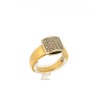 Anel bicolor com 20 DIAMANTES em OURO 19,2kl