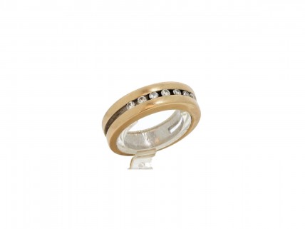 Aliança com 7 DIAMANTES em OURO 19,2kl