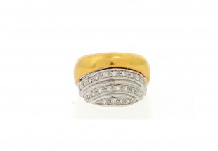 Anel com 24 DIAMANTES em OURO 19,2kl