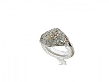 Anel Noivado com 15 DIAMANTES em OURO 19,2 kl