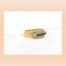 Anel com 17 DIAMANTES e 8 SAFIRAS em OURO 18kl