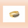 Anel com 17 DIAMANTES e 8 SAFIRAS em OURO 18kl