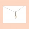 Fio em OURO Branco 19,2K - PÉROLA e  DIAMANTES