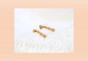 Brincos ANTIGOS com 8 DIAMANTES em OURO 19,2kl