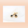 Brincos com 2 TOPÁZIOS e 30 DIAMANTES em OURO 19,2kl