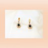 Brincos com 2 TOPÁZIOS e 30 DIAMANTES em OURO 19,2kl