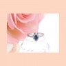 Anel em OURO Branco 18K - 1 SAFIRA e 12 DIAMANTES