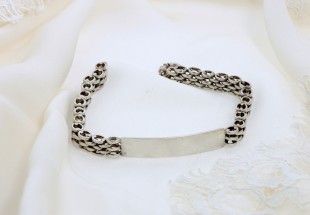Pulseira ANTIGA com chapa em PRATA 833