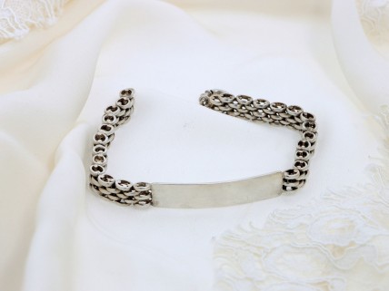 Pulseira ANTIGA com chapa em PRATA 833
