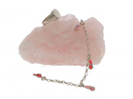 Pulseira e Anel em Prata Dourada 835