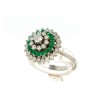 Anel com 33 DIAMANTES e 16 ESMERALDAS em OURO 19,2kl