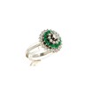Anel com 33 DIAMANTES e 16 ESMERALDAS em OURO 19,2kl
