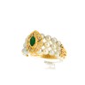 Anel com 1 ESMERALDA e 12 DIAMANTES em OURO 19,2kl
