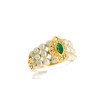 Anel com 1 ESMERALDA e 12 DIAMANTES em OURO 19,2kl