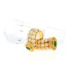 Brincos com 2 ESMERALDAS e 24 DIAMANTES em OURO 19,2kl