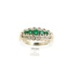 Anel ANTIGO ALTA JOALHARIA com 5 ESMERALDAS e 12 DIAMANTES em OURO 19,2kl