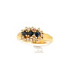 Anel Chuveiro com 16 DIAMANTES e 3 SAFIRAS em OURO 19,2kl