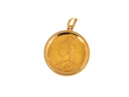 Medalha Ouro com Libra Victória em 22kl