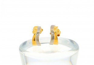 Brincos com 2 DIAMANTES em OURO 19,2 kl
