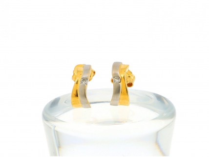 Brincos com 2 DIAMANTES em OURO 19,2 kl