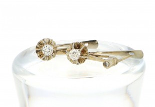 Brincos ANTIGOS com 4 DIAMANTES em OURO 19,2 kl