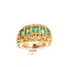 Anel com 5 ESMERALDAS e 12 DIAMANTES em OURO 18 kl
