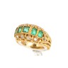 Anel com 5 ESMERALDAS e 12 DIAMANTES em OURO 18 kl